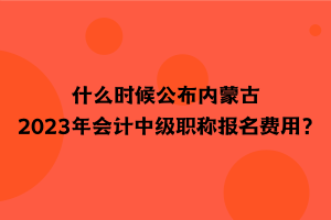 什么時(shí)候公布內(nèi)蒙古2023年會(huì)計(jì)中級(jí)職稱報(bào)名費(fèi)用？