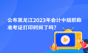 公布黑龍江2023年會計(jì)中級職稱準(zhǔn)考證打印時(shí)間了嗎？