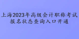 上海2023年高級(jí)會(huì)計(jì)職稱考試報(bào)名狀態(tài)查詢?nèi)肟陂_通