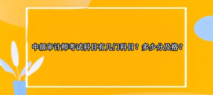 中級審計師考試科目有幾門科目？多少分及格？