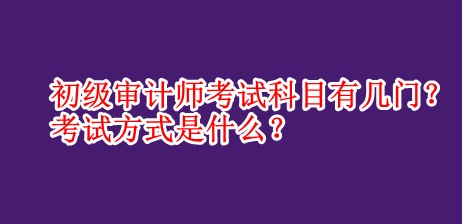 初級審計師考試科目有幾門？考試方式是什么？