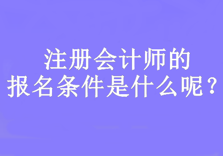 注冊會計師的報名條件是什么呢？要求大專及以上學(xué)歷