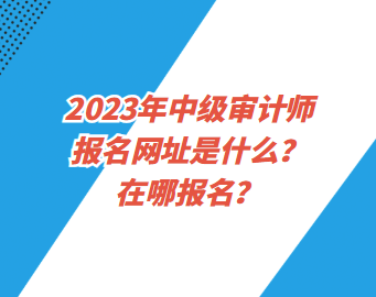 2023年中級審計師報名網(wǎng)址是什么？在哪報名？