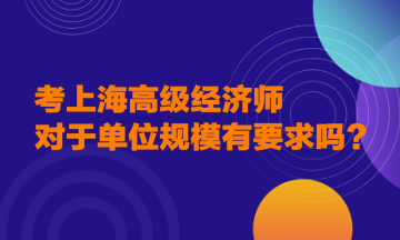 考上海高級(jí)經(jīng)濟(jì)師，對(duì)于單位規(guī)模有要求嗎？