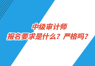 中級審計(jì)師報(bào)名要求是什么？嚴(yán)格嗎？