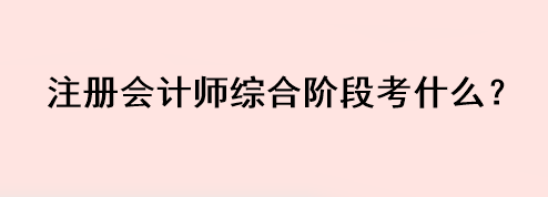 注冊會計師綜合階段考什么？