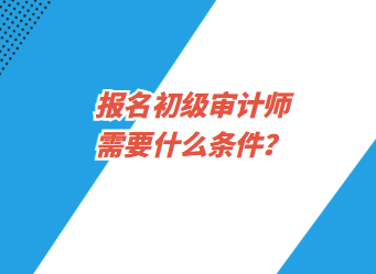 報名初級審計師需要什么條件？