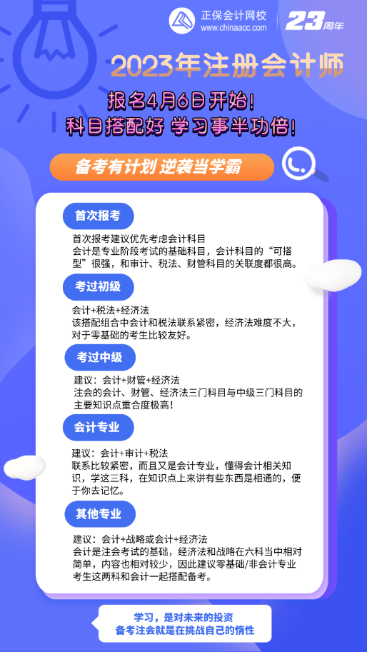 還沒決定報考哪科？注會報名4月6日開始 科目搭配攻略！速看>