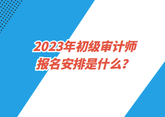 2023年初級審計(jì)師報(bào)名安排是什么？