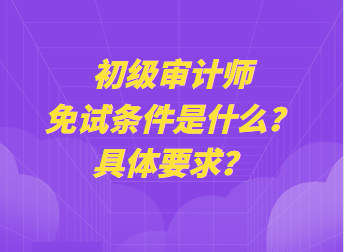 初級(jí)審計(jì)師免試條件是什么？具體要求？