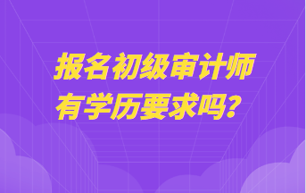 報名初級審計師有學歷要求嗎？