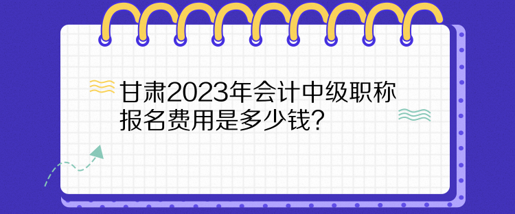 甘肅2023年會計中級職稱報名費用是多少錢？