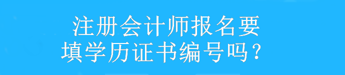 注冊會計師報名要填學(xué)歷證書編號嗎？