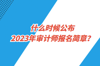 什么時(shí)候公布2023年審計(jì)師報(bào)名簡(jiǎn)章？