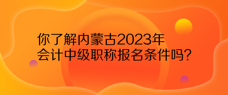 你了解內(nèi)蒙古2023年會計中級職稱報名條件嗎？