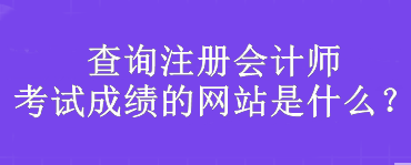 查詢注冊會計(jì)師考試成績的網(wǎng)站是什么？