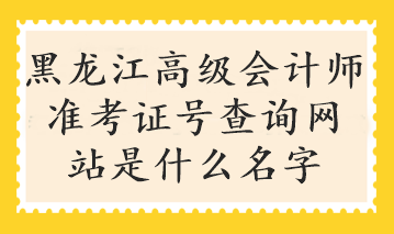 黑龍江高級會計師準考證號查詢網(wǎng)站是什么名字