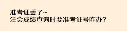 準(zhǔn)考證丟了注會(huì)成績(jī)查詢時(shí)要準(zhǔn)考證號(hào)咋辦？