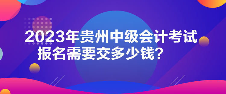 2023年貴州中級(jí)會(huì)計(jì)考試報(bào)名需要交多少錢？