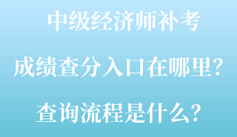 中級經(jīng)濟師補考成績查分入口在哪里？查詢流程是什么？