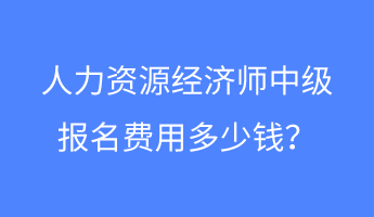 人力資源經(jīng)濟師中級報名費用多少錢？