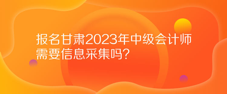 報(bào)名甘肅2023年中級(jí)會(huì)計(jì)師需要信息采集嗎？