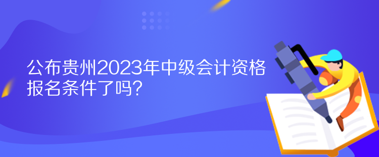 公布貴州2023年中級(jí)會(huì)計(jì)資格報(bào)名條件了嗎？