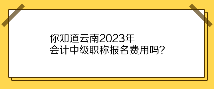 你知道云南2023年會(huì)計(jì)中級(jí)職稱報(bào)名費(fèi)用嗎？