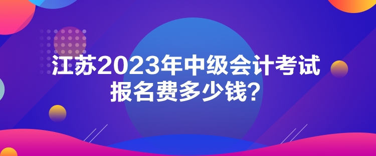 江蘇2023年中級(jí)會(huì)計(jì)考試報(bào)名費(fèi)多少錢？