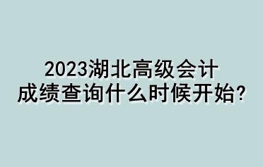 2023湖北高級(jí)會(huì)計(jì)成績查詢什么時(shí)候開始？