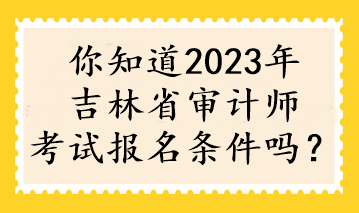 你知道2023年吉林省審計師考試報名條件嗎？