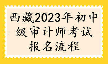 西藏2023年初中級審計師考試報名流程