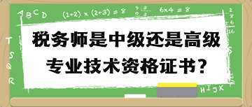 稅務(wù)師是中級還是高級專業(yè)技術(shù)資格證書