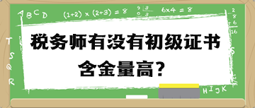 稅務師有沒有初級證書含金量高？