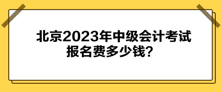 北京2023年中級會計考試報名費多少錢？