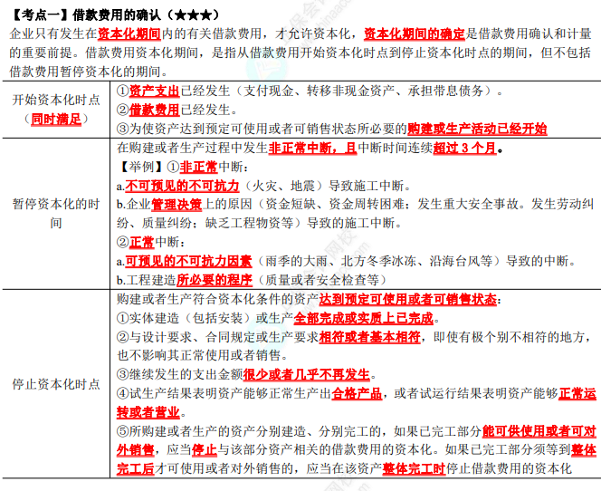 2023年注會《會計》第11章高頻考點1：借款費用的確認