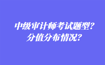 中級(jí)審計(jì)師考試題型？分值分布情況？