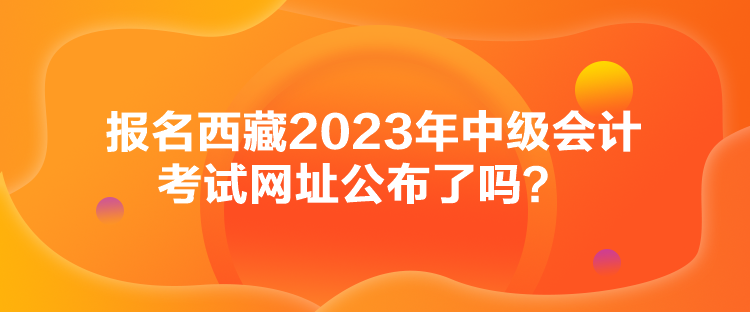 報名西藏2023年中級會計考試網址公布了嗎？