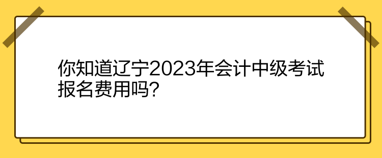 你知道遼寧2023年會計中級考試報名費用嗎？