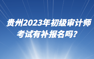 貴州2023年初級審計師考試有補報名嗎？