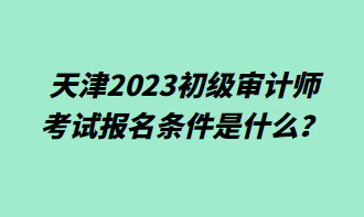 天津2023初級(jí)審計(jì)師考試報(bào)名條件是什么？