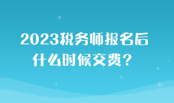 2023稅務(wù)師報(bào)名后什么時(shí)候交費(fèi)？