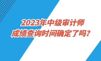 2023年中級審計師成績查詢時間確定了嗎？