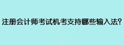 注冊會計師考試機考支持哪些輸入法？