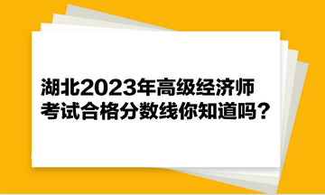 湖北2023年高級經(jīng)濟師考試合格分數(shù)線你知道嗎？