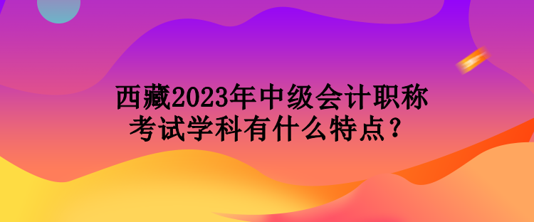 西藏2023年中級(jí)會(huì)計(jì)職稱考試學(xué)科有什么特點(diǎn)？