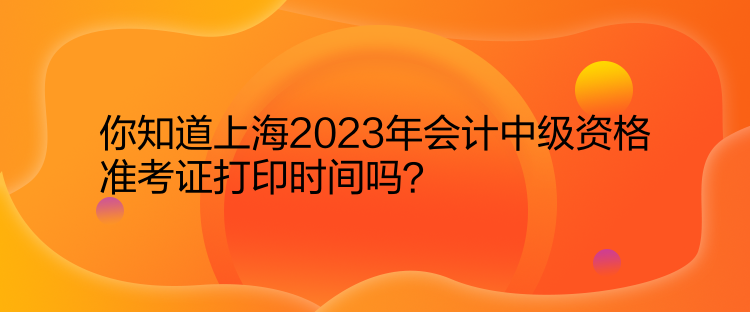 你知道上海2023年會(huì)計(jì)中級(jí)資格準(zhǔn)考證打印時(shí)間嗎？