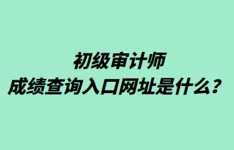 初級(jí)審計(jì)師成績(jī)查詢?nèi)肟诰W(wǎng)址是什么？