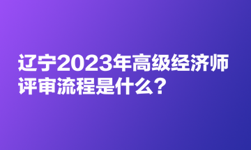 遼寧2023年高級(jí)經(jīng)濟(jì)師評(píng)審流程是什么？