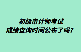 初級(jí)審計(jì)師考試成績(jī)查詢時(shí)間公布了嗎？